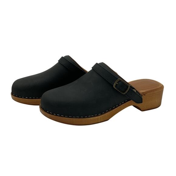 Re/Done Classic Black Suede Clogs Size IT 40 / US 10 - Picture 2 of 7